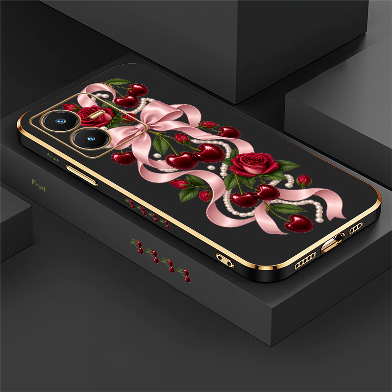 Vivo Y28 - Bow Cherry Case For Vivo Y28