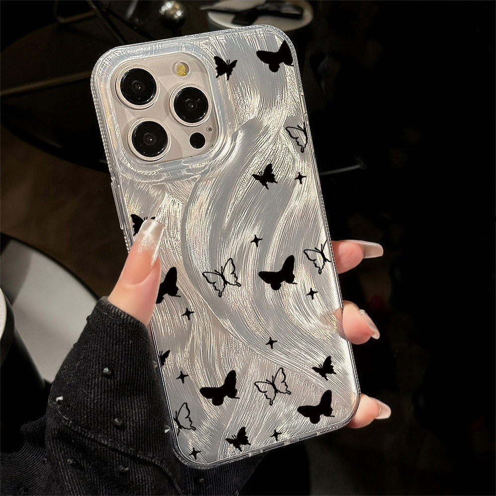 Apple Iphone 16 - Laser Silver Flower Phone Case For